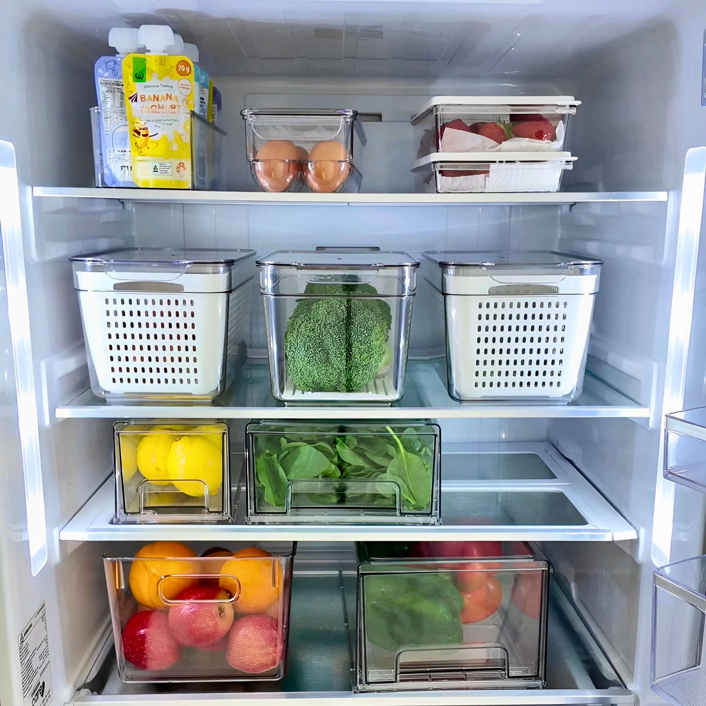 13-Piece Fridge Organiser Set – Kitchen Storage & Space Saver Bundle